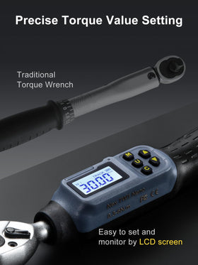 GROWNEER digital torque wrench extension bar reaching tight spots