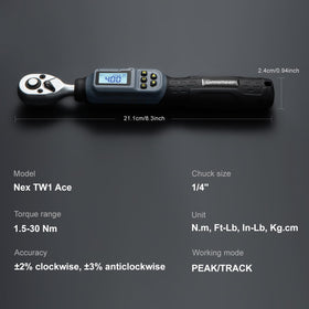 GROWNEER digital torque wrench LED display visible in low light