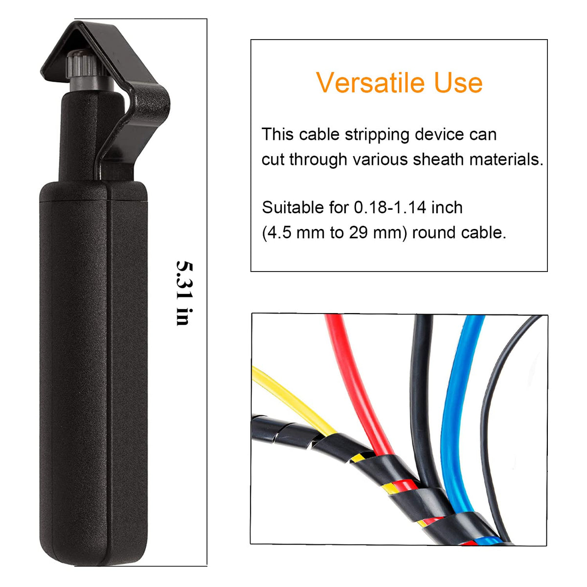 Groword adjustable blade depth enables safe versatile stripping from 4.5 mm to 29 mm