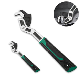 Groword adjustable wrench with self-locking jaw for one-handed operation.
