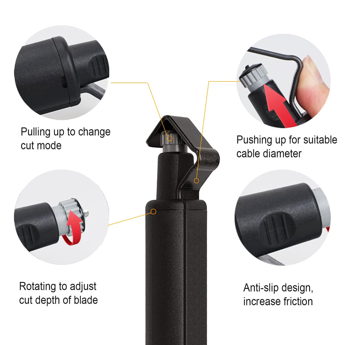 Groword three-stripper modes support end, mid-span, and jacket removal