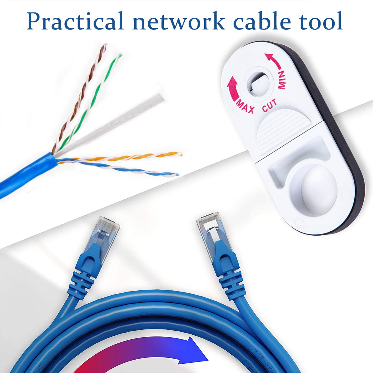 Groword universal network stripper ergonomic hold reduces hand strain during work.