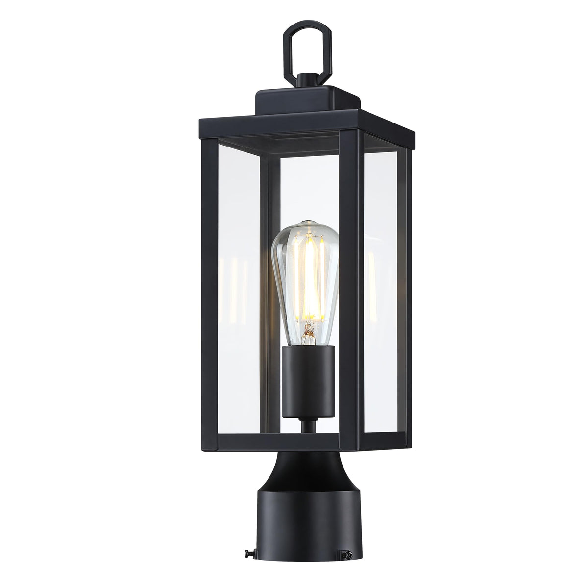 GRUENLICH outdoor post light front view with durable metal housing for wet locations.