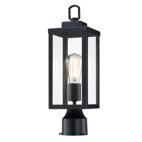 GRUENLICH outdoor post light front view with durable metal housing for wet locations.