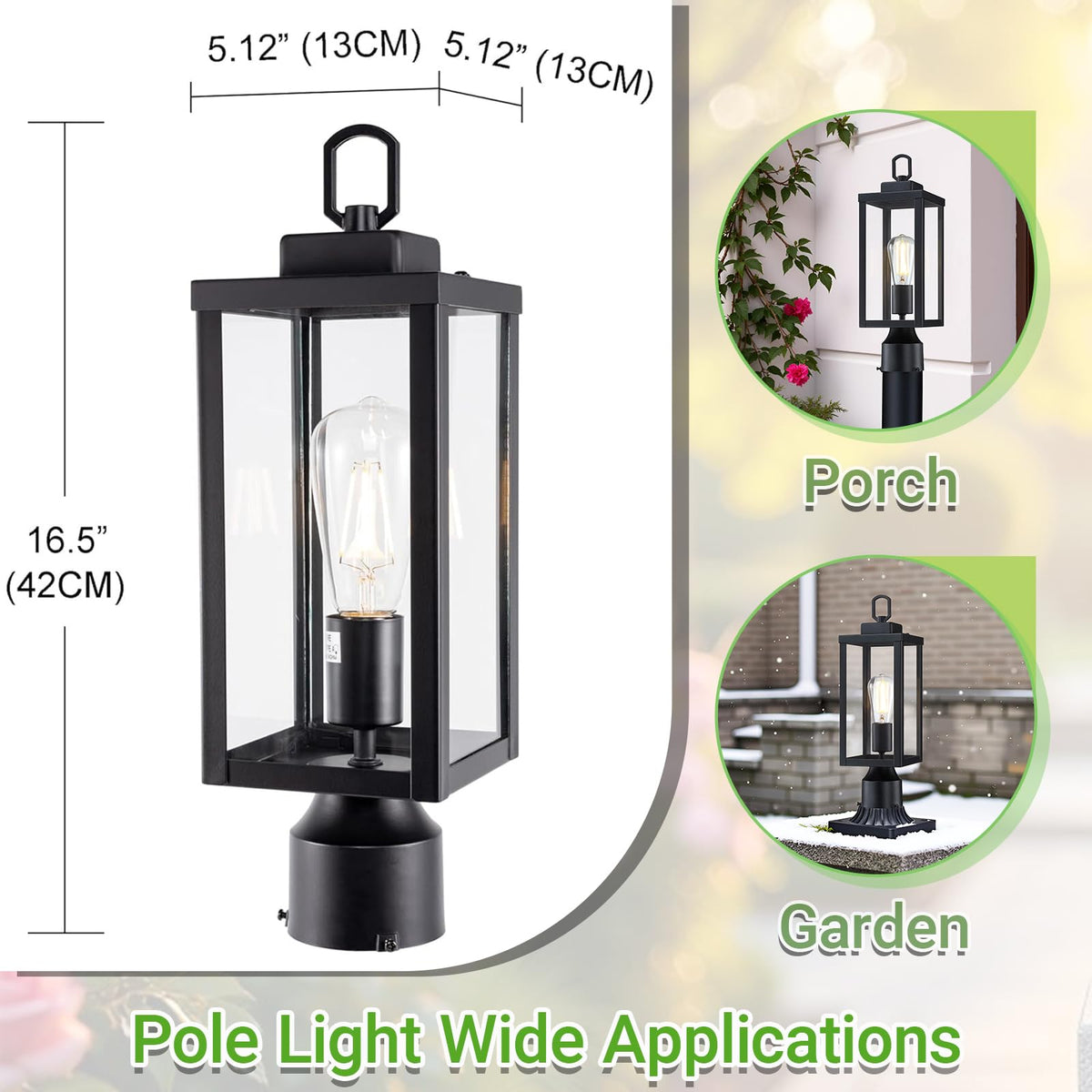 GRUENLICH lantern glass detail reveals clear shade protecting interior bulb.