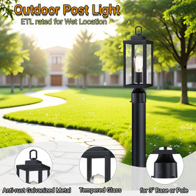 GRUENLICH post light side view highlighting matte black finish and clean lines.