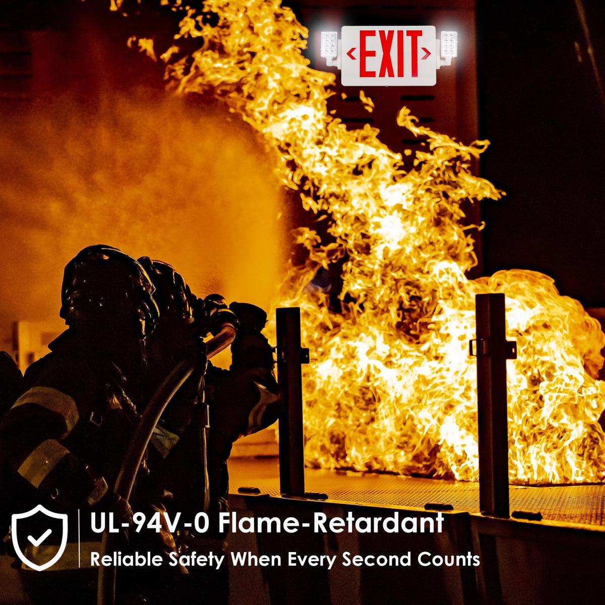Gruenlich exit sign ceiling mounting option for discreet emergency illumination