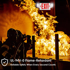 Gruenlich exit sign ceiling mounting option for discreet emergency illumination