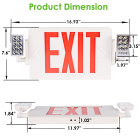 Gruenlich exit sign ready for ceiling or wall mounting in busy environments