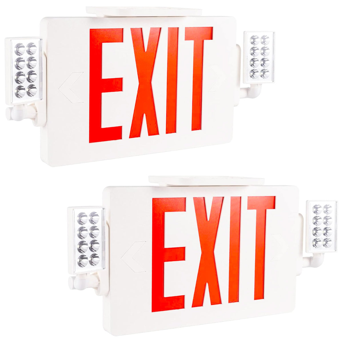 Gruenlich LED combo exit sign with dual-face display improves visibility from both directions