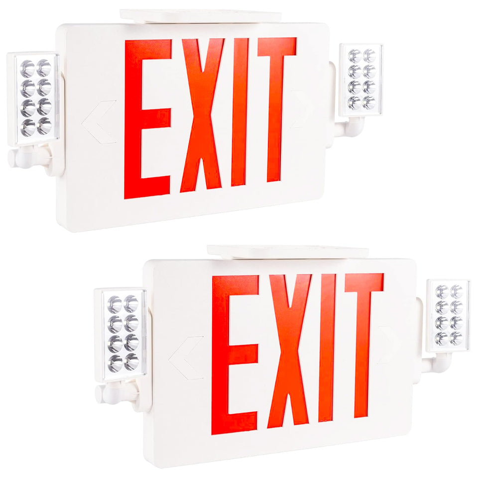 Gruenlich LED combo exit sign with dual-face display improves visibility from both directions