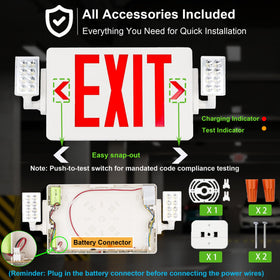 Gruenlich LED exit sign 2-pack for scalable safety coverage