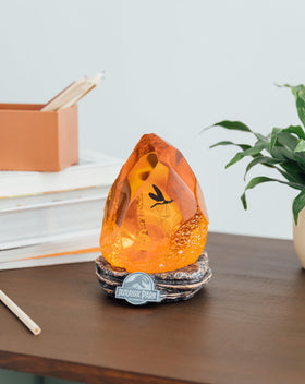 Grupo Erik Official Jurassic Park Lamp shows dinosaur design details in resin material.
