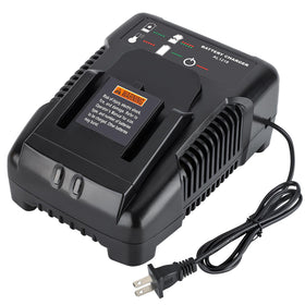 GRVODFRTA 18V charger front view highlighting compact form factor for Ridgid use.