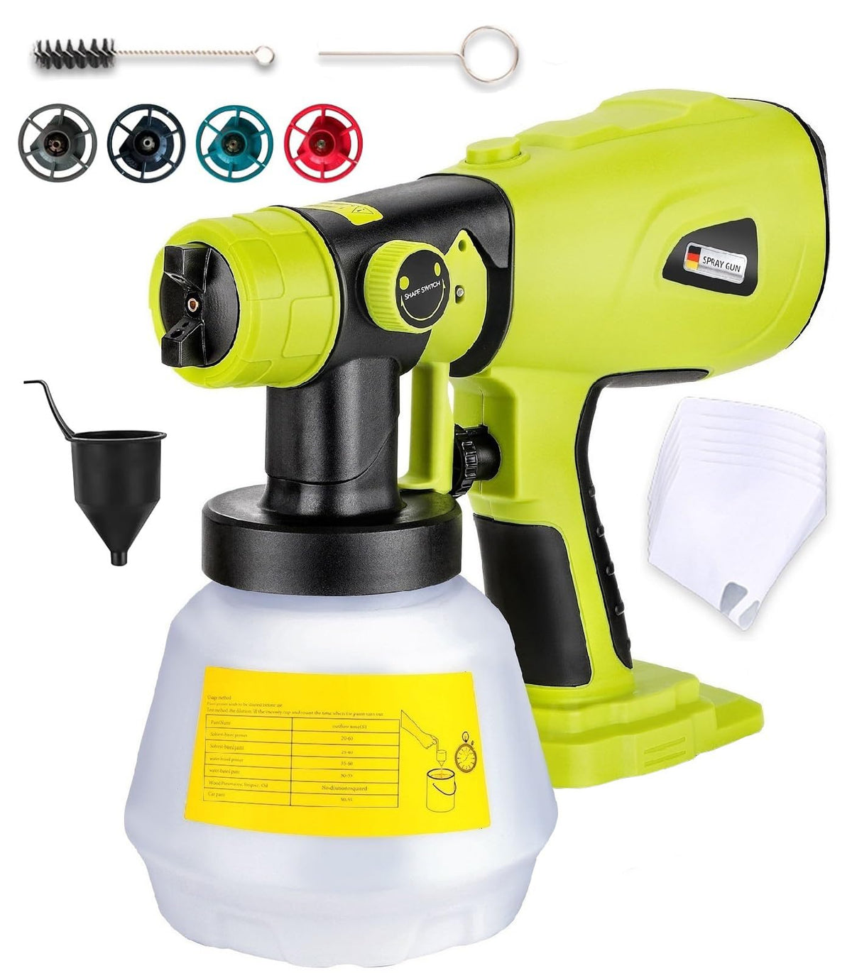 GRVODFRTA cordless paint sprayer ready for quick assembly and on-site use.