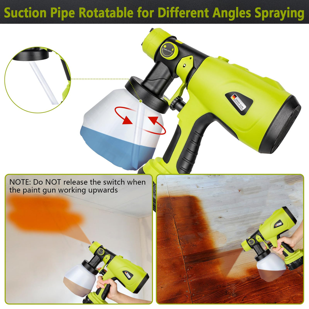 GRVODFRTA adjustable spray patterns image shows horizontal, vertical, and elliptical options.