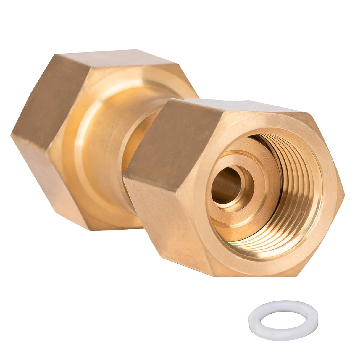 GRYVOZE CGA320 to CGA580 adapter assembly for secure regulator connections.