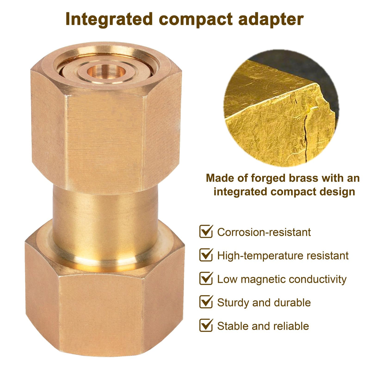GRYVOZE compact adapter with nylon washer improves sealing.