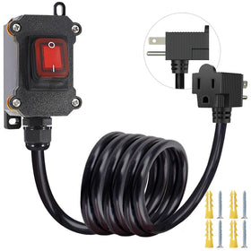 GRZWAYS extension cord with piggyback plug enables easy outdoor power control