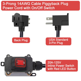 GRZWAYS IP67 waterproof inline switch seals against dust and rain