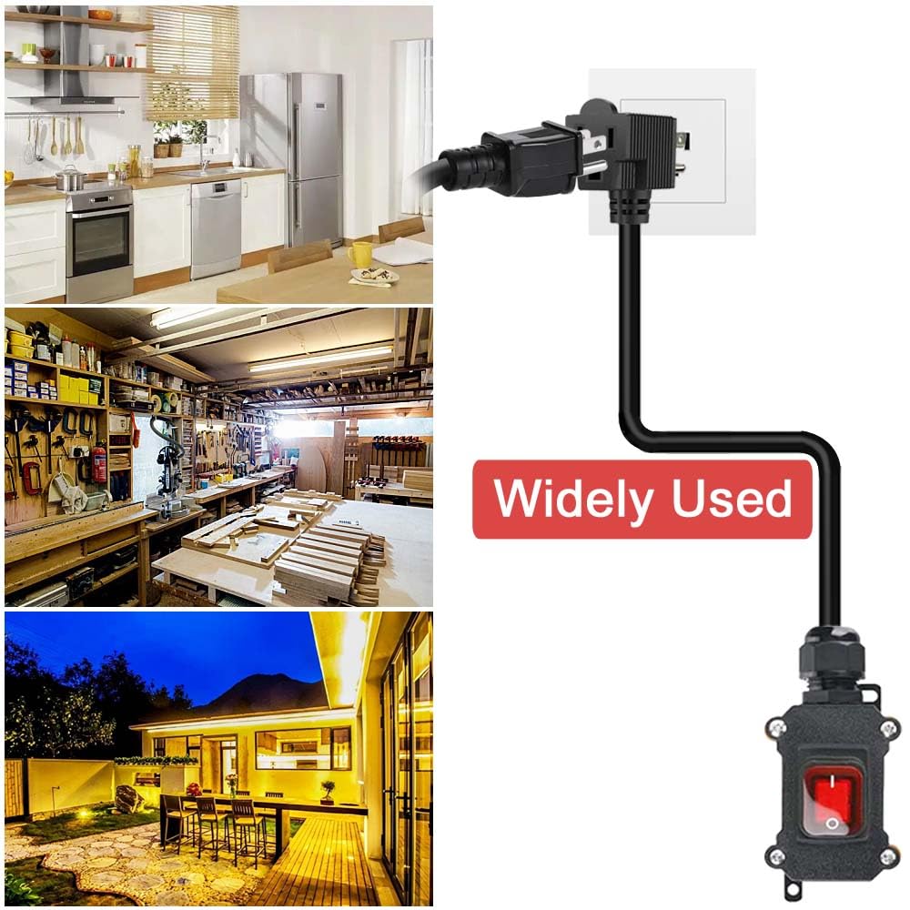 GRZWAYS weatherproof cord-switch assembly suitable for outdoor lighting and pumps