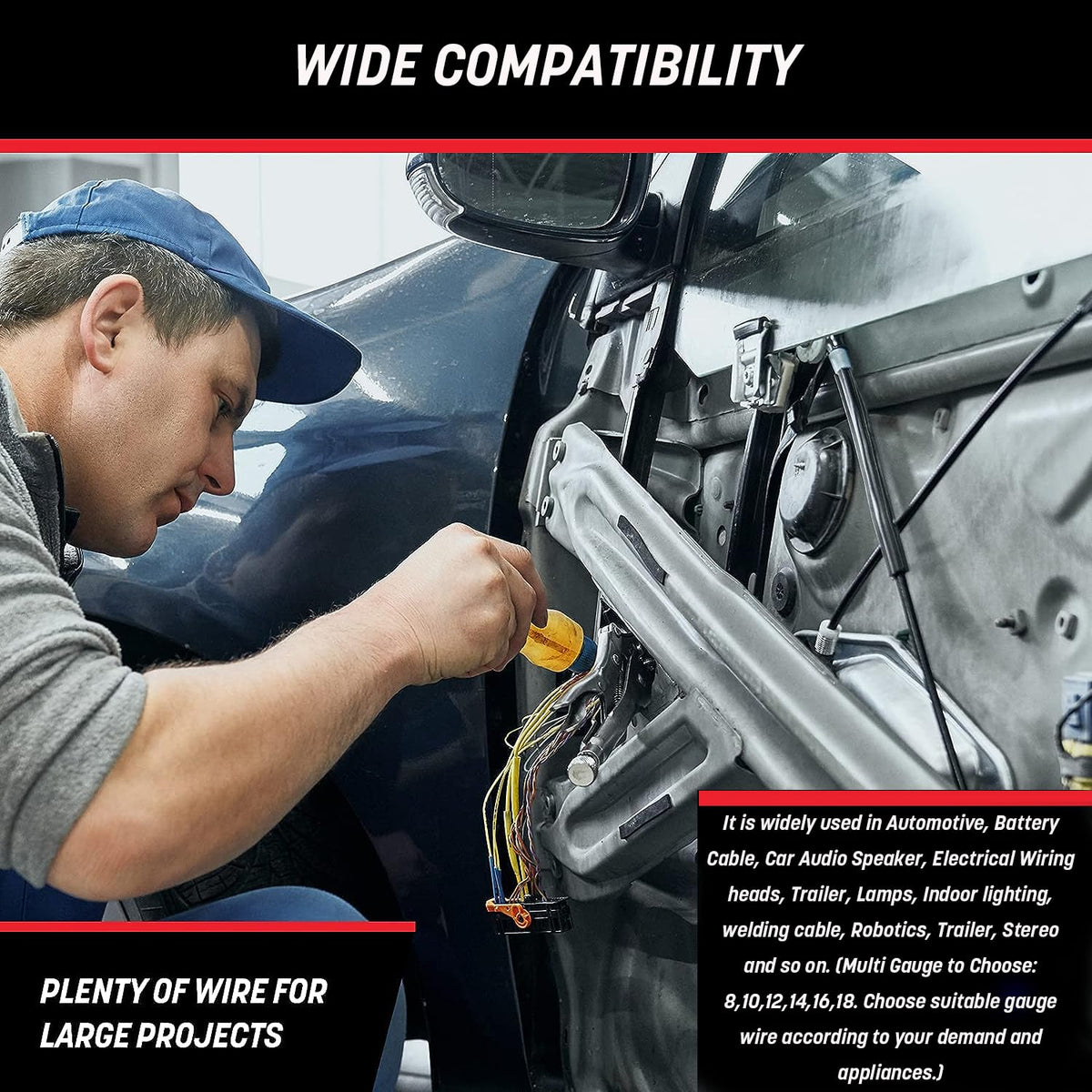 GS Power 12V automotive wire in action for car audio and trailer setups