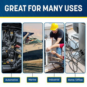Flexible ribbed tubing eases installation around bends.