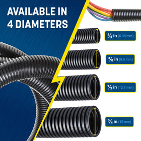 Outdoor use loom shields exposed cables from weather and elements.