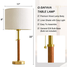 G-SAFAVA 22in wood table lamp pole highlights mid-century silhouette
