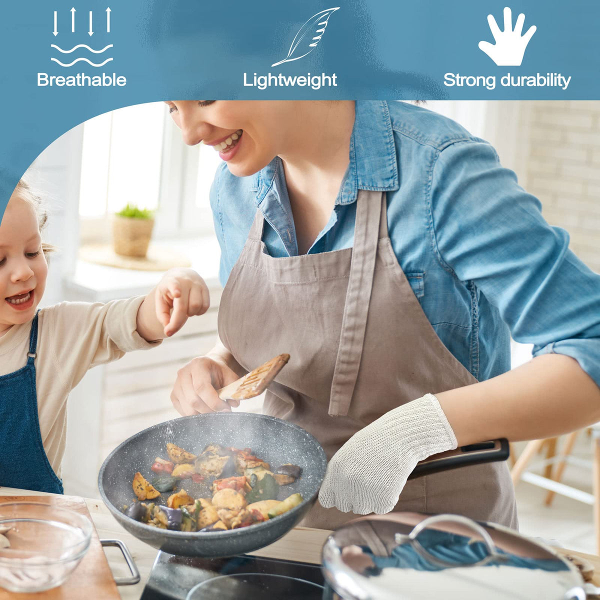 GSAFEME glove liner is washable and reusable for kitchen use