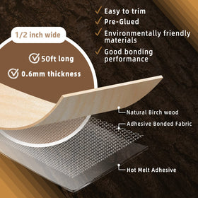 GSCIT Club Birch Edge Banding showing pre-glued back for easy application