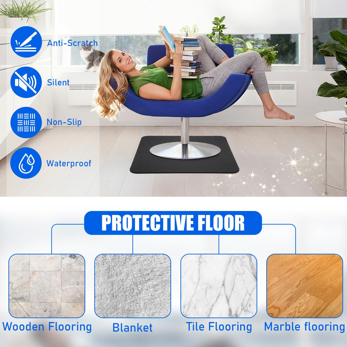 GSDOTZAP dual-side non-slip texture provides reliable grip for furniture.