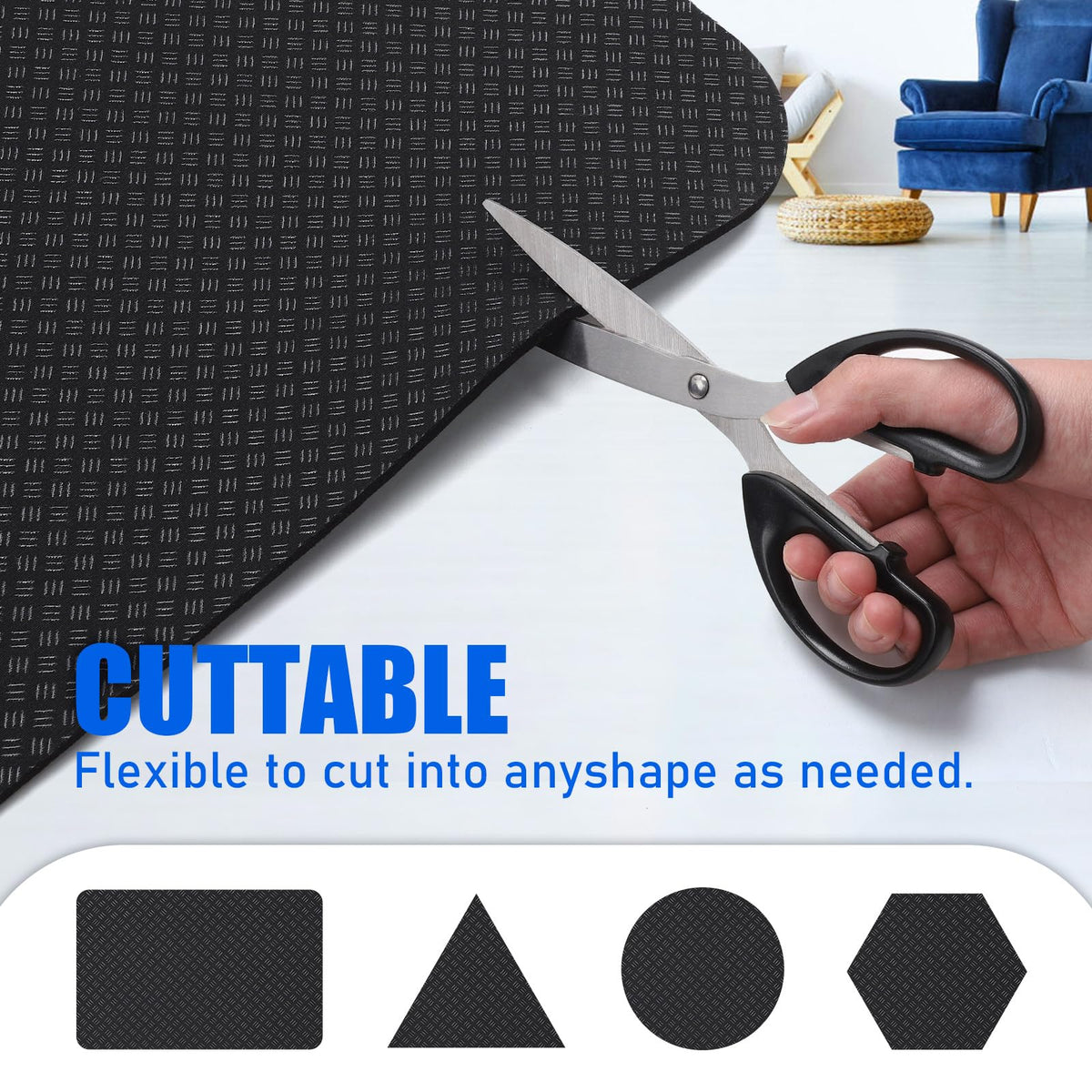 GSDOTZAP quiet anti-slip mat minimizes movement and noise.