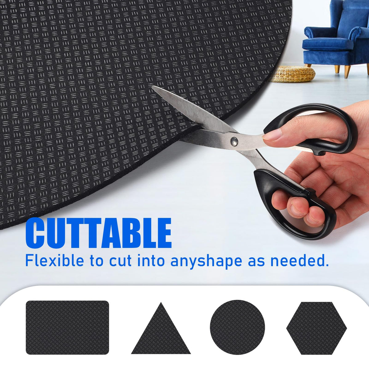 Universal round floor mat suitable for various surfaces and furniture