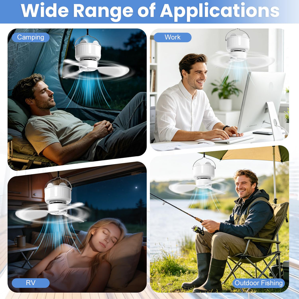 GSQQTE soft LED light provides warm cabin illumination.