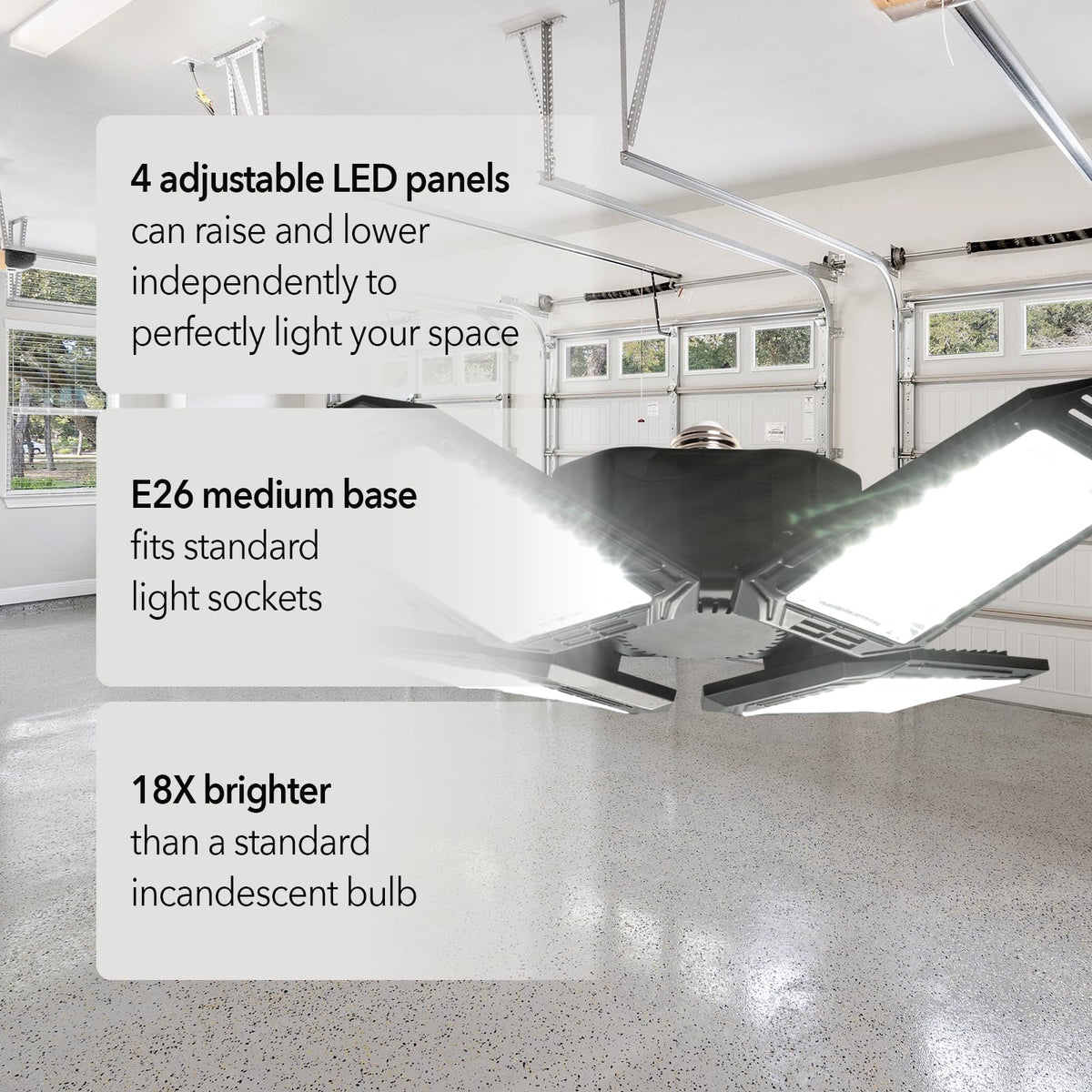 GT-Lite bulb tilted to 90 degrees showing panel flexibility