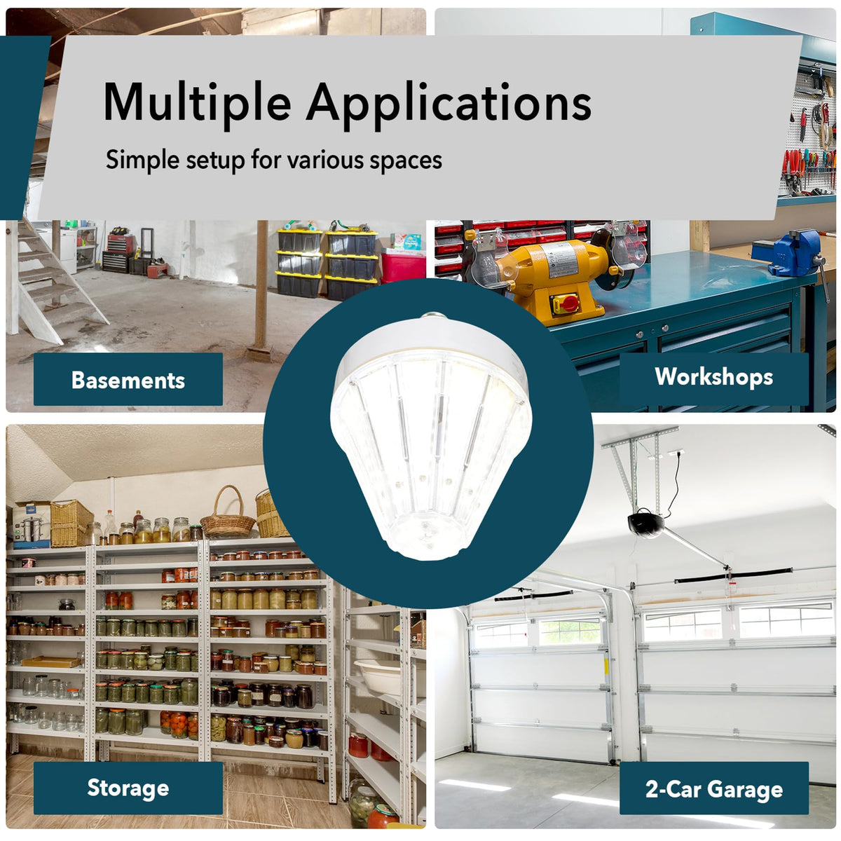 GT-Lite easy-install LED bulb shown in basement fixture.