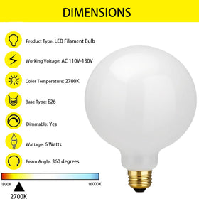 GTHAAA 6W E26 base bulb compatible with 110–130V for versatile home lighting