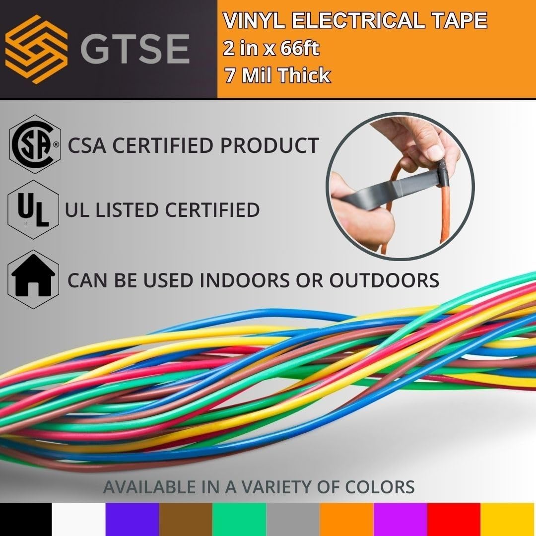 600V-rated GTSE electrical tape in use on a wiring task.