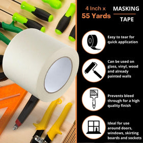 GTSE wide masking tape on glass demonstrates bleed-through protection.