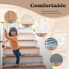 Gtuun stair treads enhance living room style with warm decor