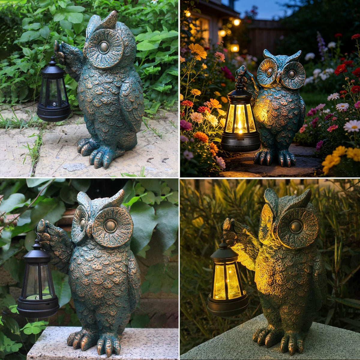 GUANFU garden light statue with realistic feathers adds subtle ambient illumination.
