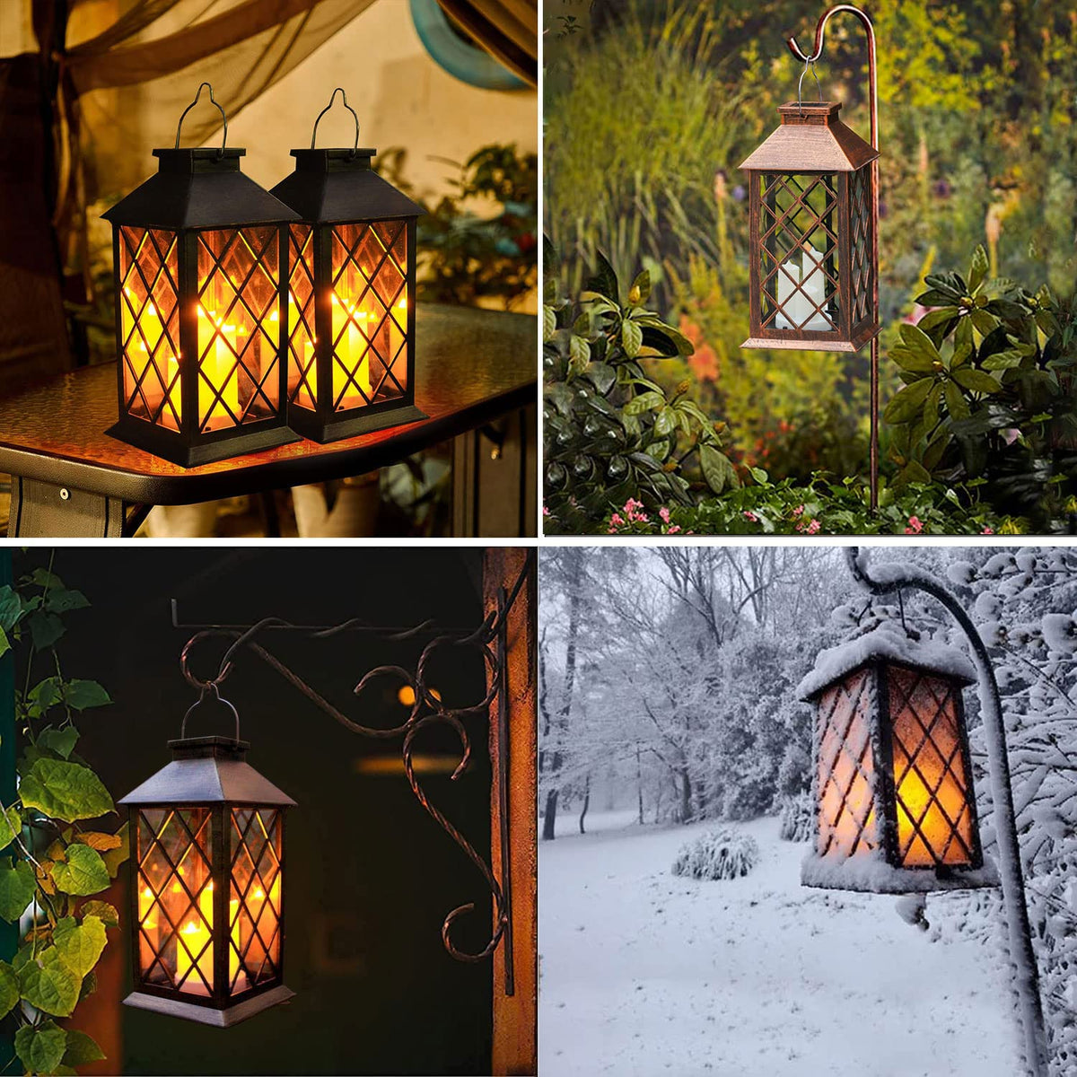 Guanfu 3-candle dancing flame lantern adds lifelike glow.