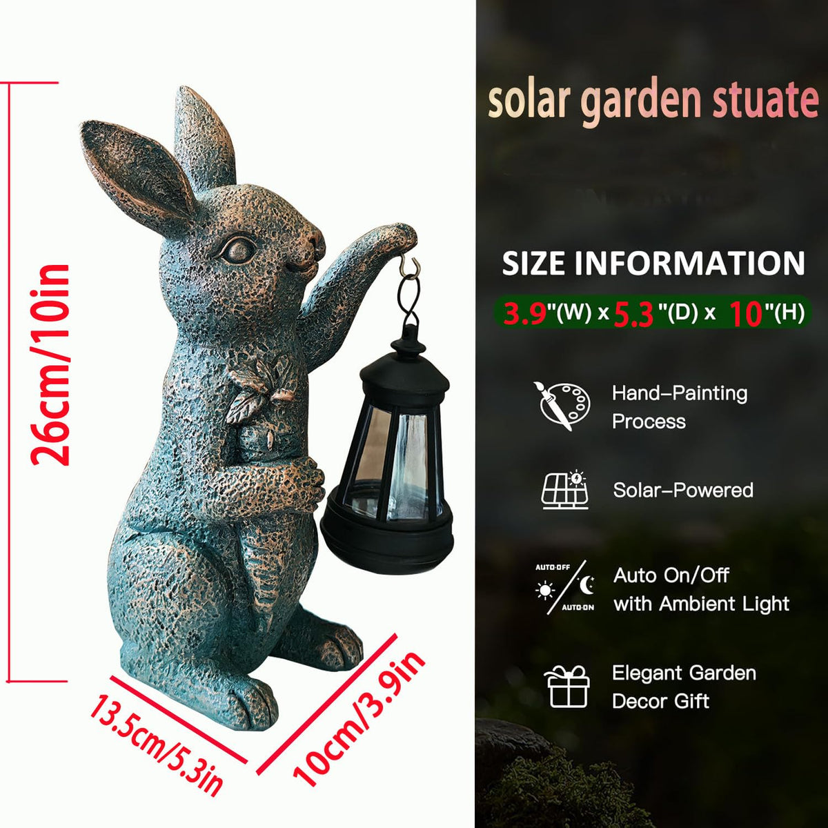 GUANFU solar powered garden decor saves energy with zero wiring.