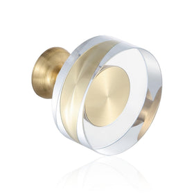Guank crystal glass knob with gold finish adds luxury to 1-1/4 inch cabinet doors.