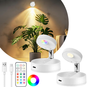 Guankai 2-pack rechargeable LED spotlight for indoor accent lighting.