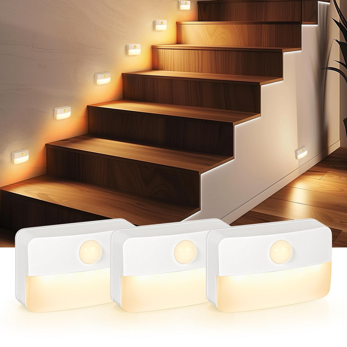 Guankai motion sensor stair light inside detects movement for hands-free illumination.