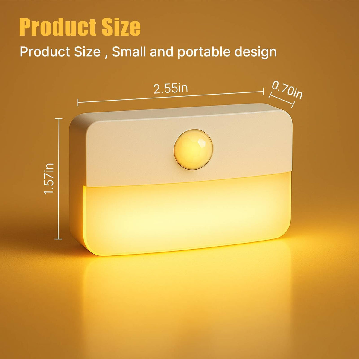 Guankai compact night lamp suitable for bedrooms or under cabinets.