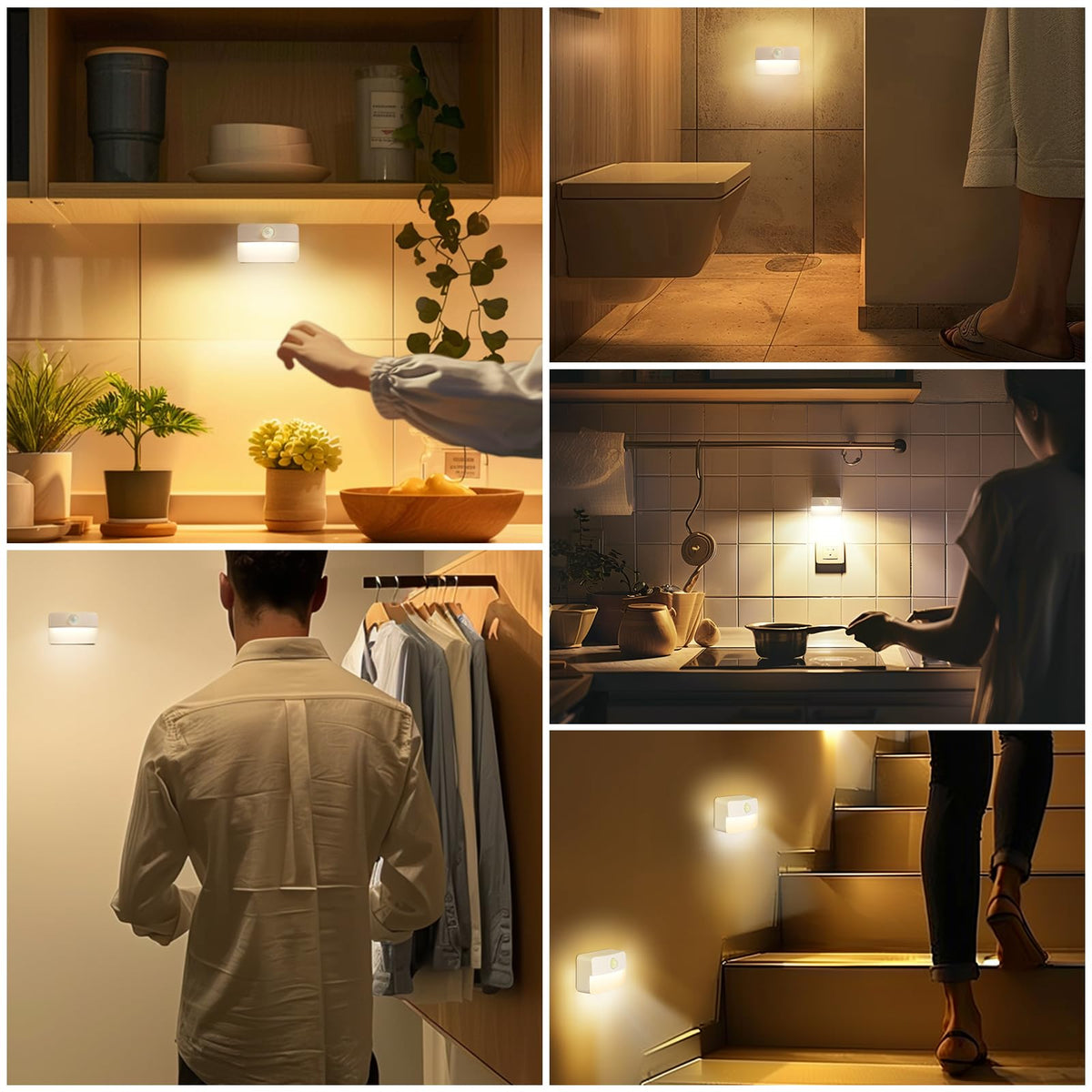 Guankai easy-install wireless light with adhesive pads for quick setup.