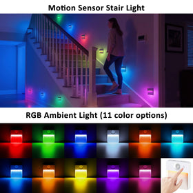 Guankai RGBW battery-operated closet lights offer color options for ambient mood lighting.